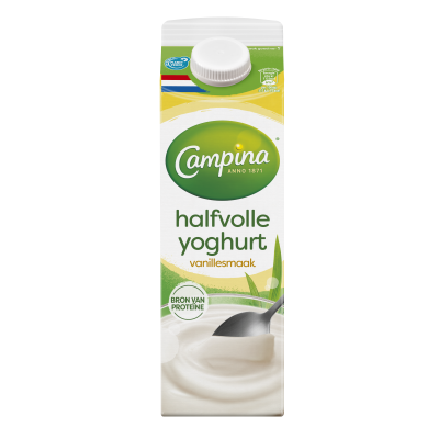 Halfvolle yoghurt met vanille smaak